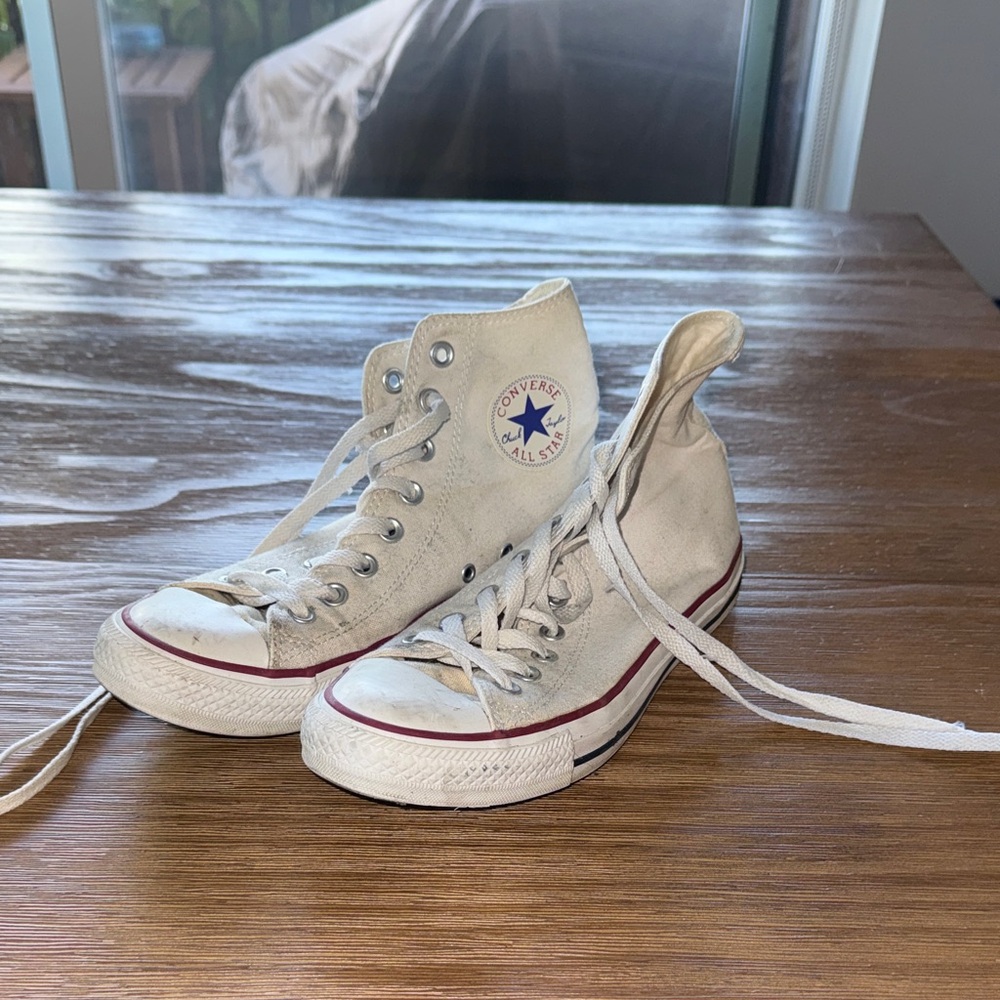 Converse High Top Sneakers in Off-White